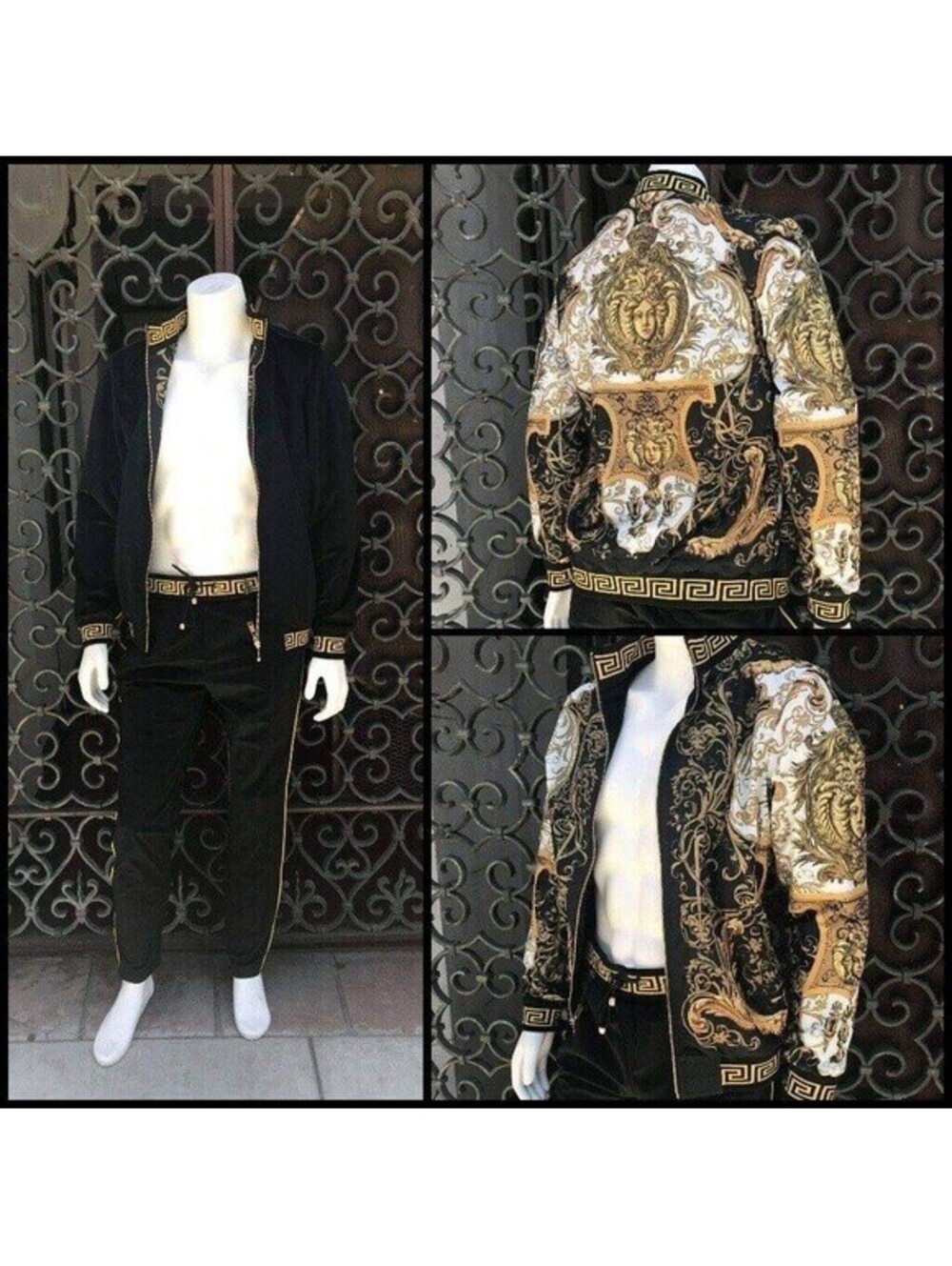 Men's Black Reversible Tracksuit RUNs ONE SIZE SMALLER